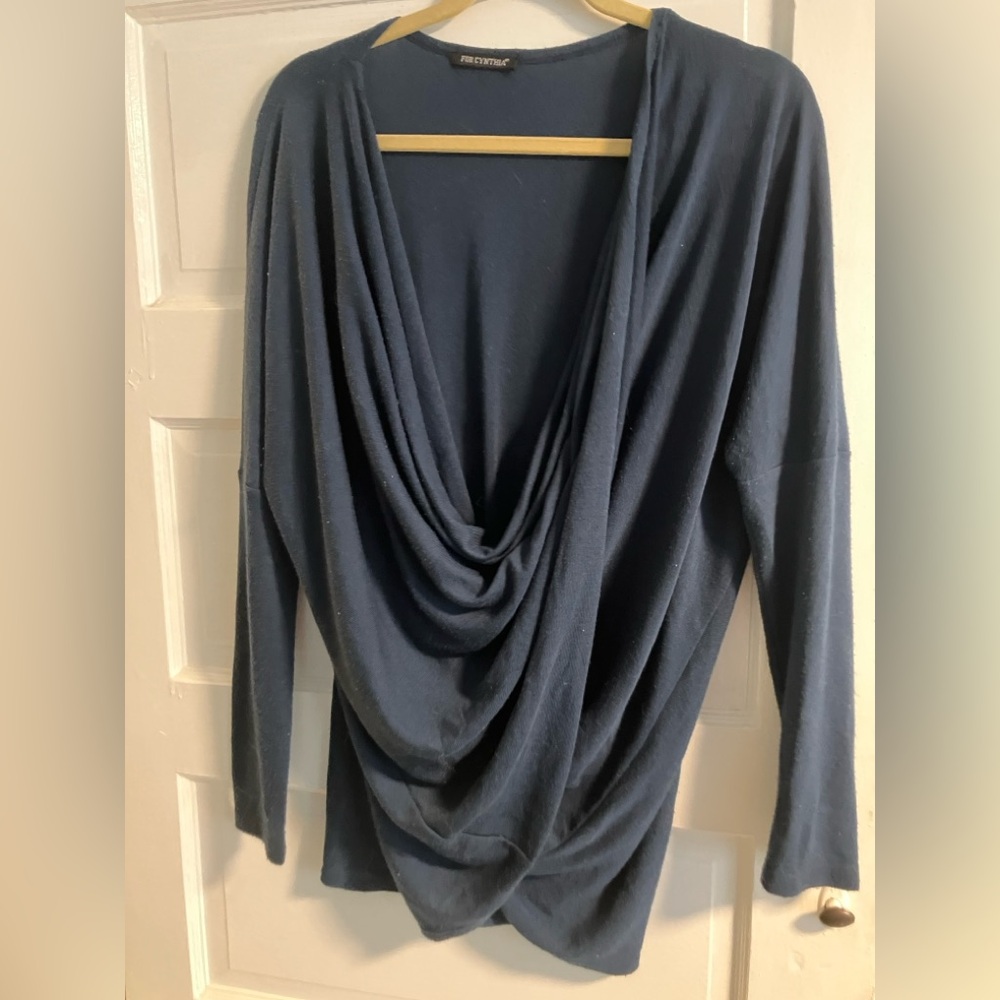 Draped Blue Long Sleeve knit sweater. Bundle buy 3 sweaters for $30 ( $10 each)
